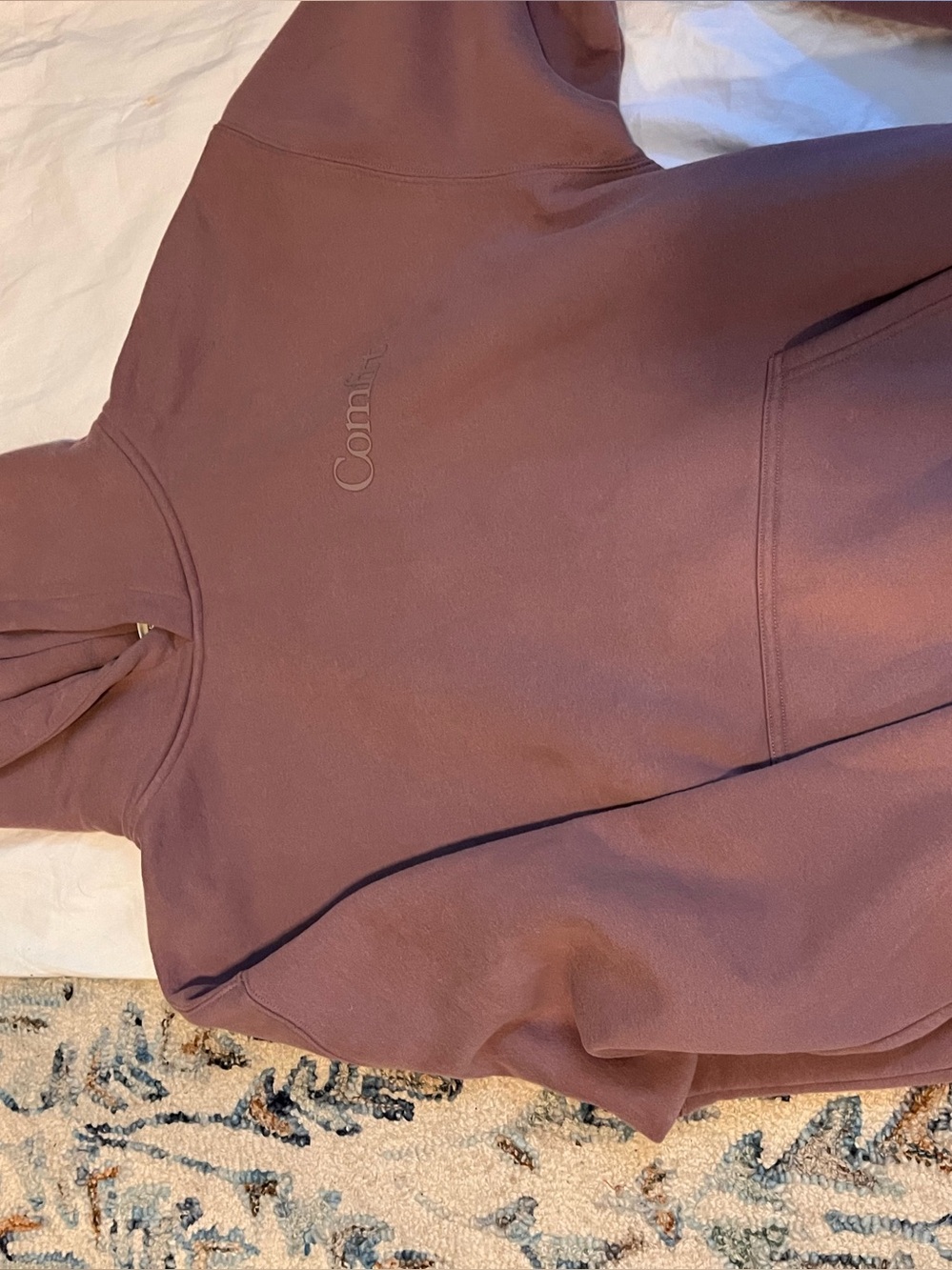Comfort Colors Mauve Pullover Hoodie - Women's Cozy Turtleneck Style